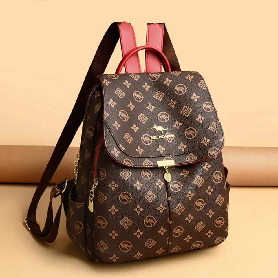 Sacs à Dos imprimés kangourou classiques Sac à Dos en Cuir Pu pour femmes Sac d'école à bandoulière pour mère Sacs à Dos Sac de transport A Dos