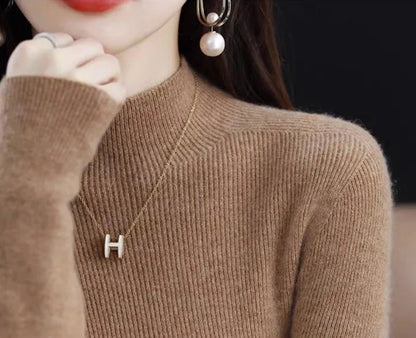 Pull en tricot à demi-col roulé pour femme, couleur unie, coréen, manches longues, mode assortie, épais, chaud, Slim, nouvelle collection automne hiver