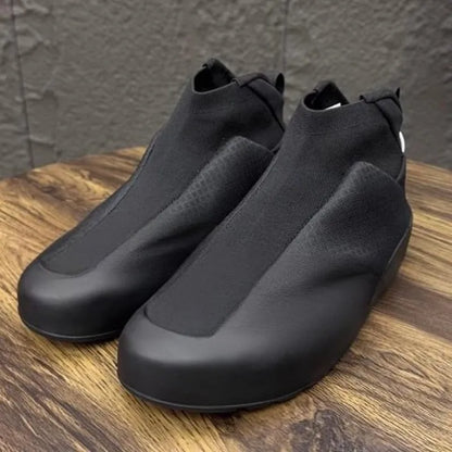 Hommes printemps mode extérieur chaussures de marche respirant confortable loisirs bout rond couleur unie sans lacet hommes chaussures en tissu décontracté