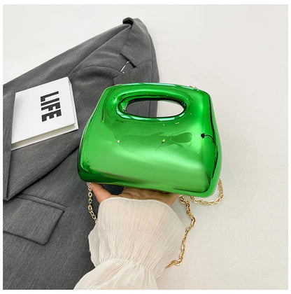 Sac à main hobo en acrylique doré pour femme, sac à main de plage transparent, sac à main de soirée, poignée supérieure ronde, fête de mariage, designer de luxe