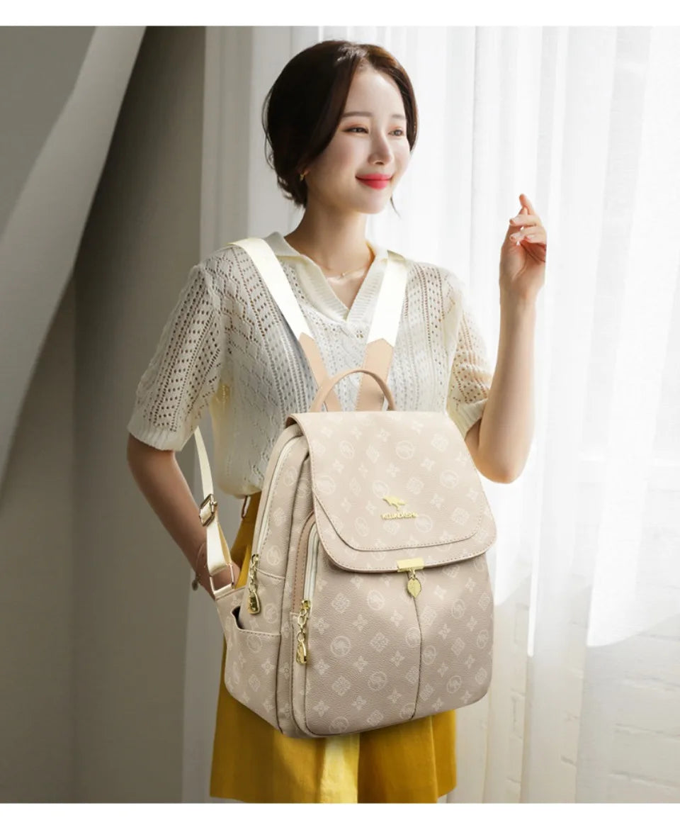 Sacs à Dos imprimés kangourou classiques Sac à Dos en Cuir Pu pour femmes Sac d'école à bandoulière pour mère Sacs à Dos Sac de transport A Dos