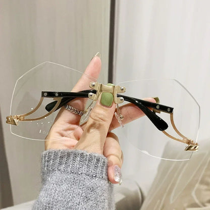 Lunettes de soleil sans bords irrégulières pour femmes, monture en alliage de styliste, surdimensionnées, dégradées, mode féminine, nuances claires, nouvelle collection 2025
