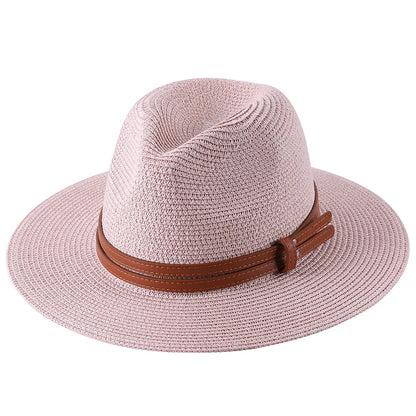 56-58-59-60CM nouveau chapeau de paille de forme souple Panama naturel été femmes/hommes casquette de soleil de plage à large bord Protection UV chapeau Fedora