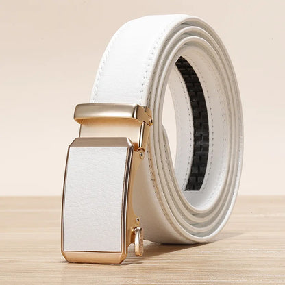 Ceinture à boucle automatique dorée hommes et femmes ceintures décontractées de mode universelle rouge bleu vert noir blanc Cinturon ceinture féminine
