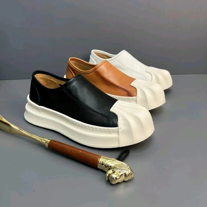 Chaussures plates respirantes en cuir véritable pour hommes, chaussures décontractées, blanc, noir, marron, mode de créateur, recommandé