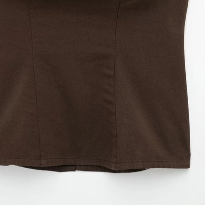 TRAF femmes jean marron taille haute poche Vintage Baggy jean femme pantalons longs décontractés printemps pantalon Streetwear été 2025