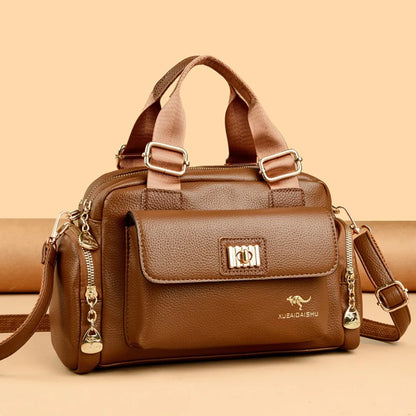 Sac à bandoulière en cuir PU de haute qualité pour femmes, fourre-tout, sacoche multi-poches pour les déplacements quotidiens