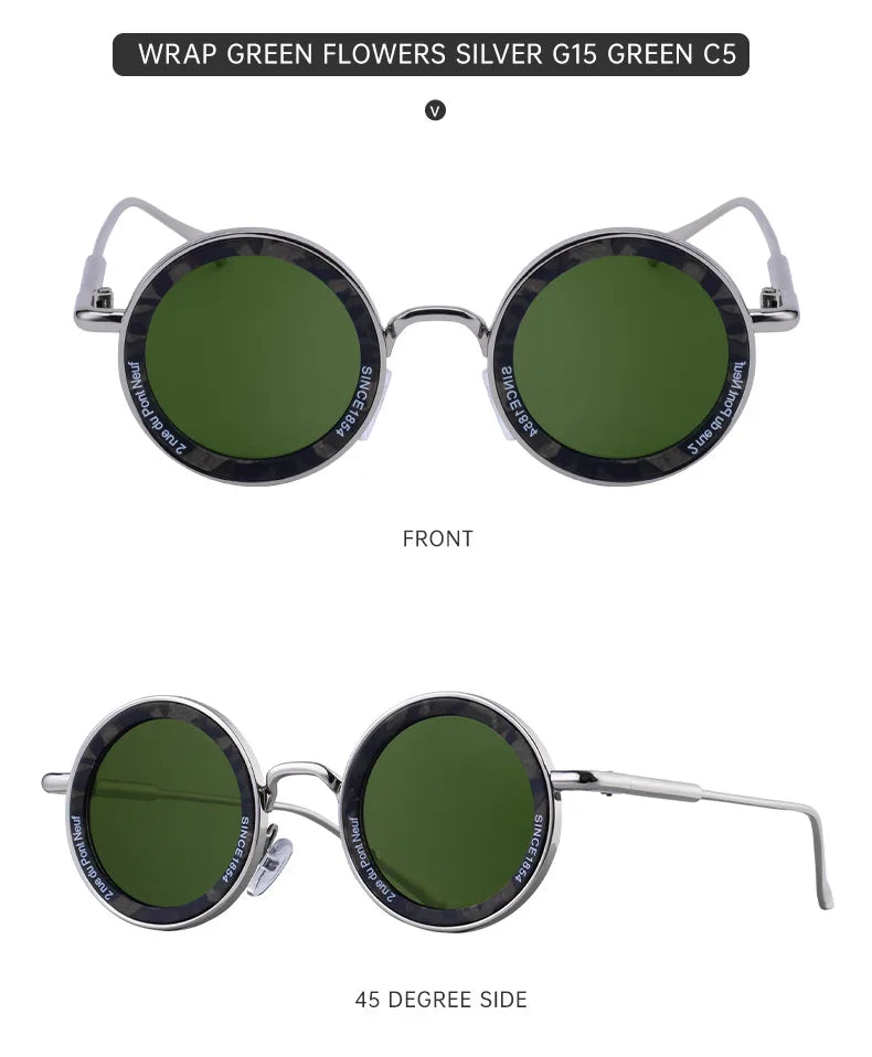 2025 Steampunk lunettes de soleil pour hommes mode ronde Punk lunettes de soleil vacances Oculos lunettes d'extérieur Vintage Designer tendance Lentes