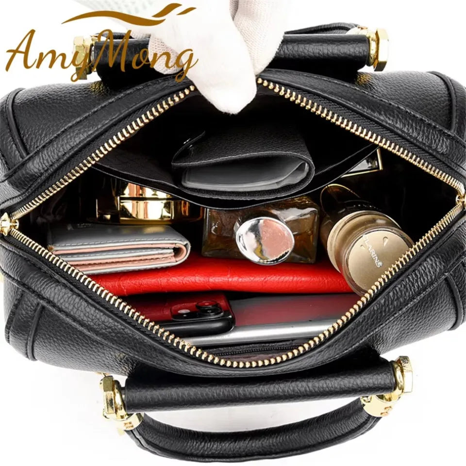 Granded marque en cuir de vachette Sac à main sac à main femmes décontracté bandoulière sacs à bandoulière de luxe dames fourre-tout Boston Sac 2024