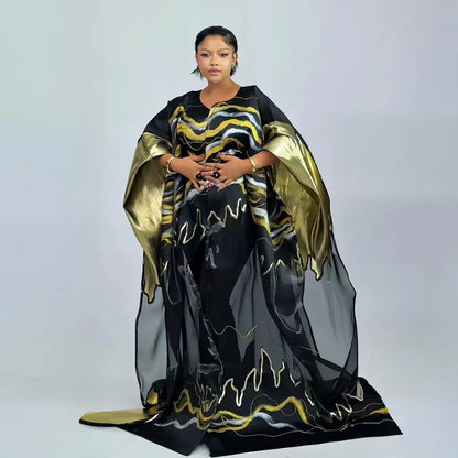 Robes africaines luxueuses pour femmes, grande taille, paire avec sous-vêtements en dentelle, vêtements afro-américains