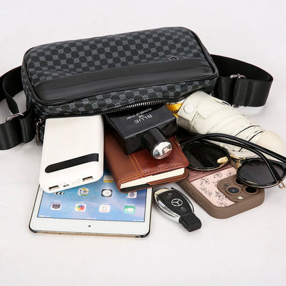 Sacs à bandoulière d'affaires légers et décontractés pour hommes, sacoche en cuir PU, sacs à bandoulière confortables à large sangle de styliste