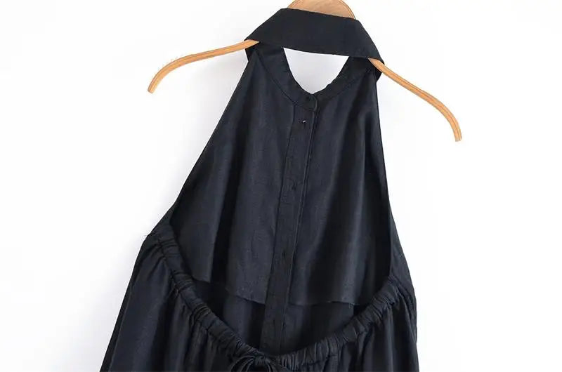 Robes d'été femmes 2025 nouveau cou-pendu élégant longue robe de vacances femmes rue Chic jeunesse robe de mode ample