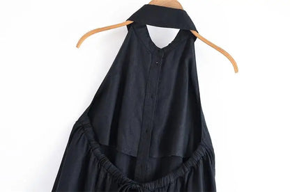 Robes d'été femmes 2025 nouveau cou-pendu élégant longue robe de vacances femmes rue Chic jeunesse robe de mode ample