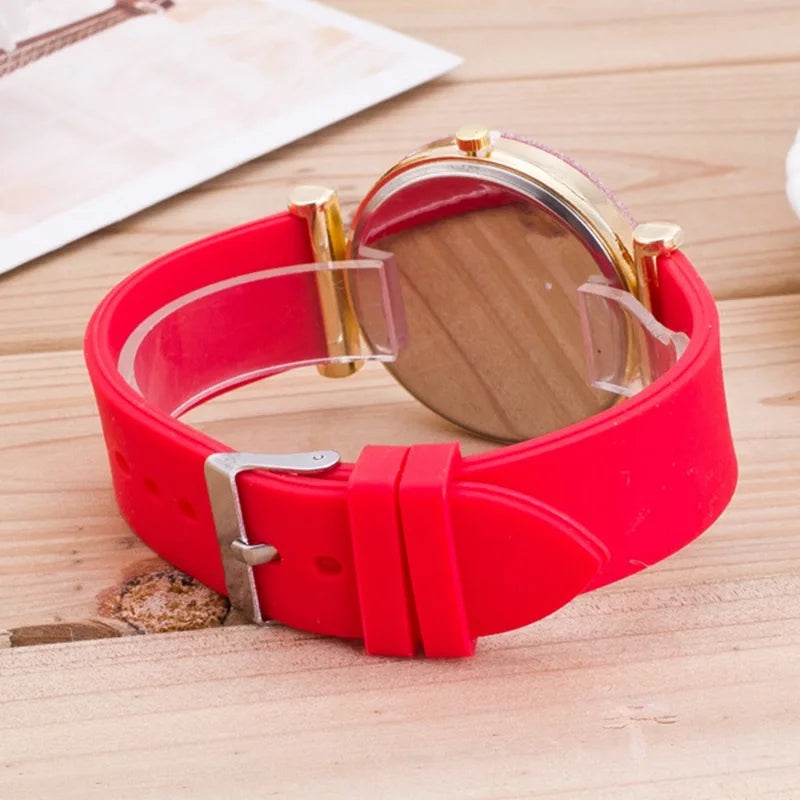 DQG-Montre-bracelet numérique à quartz pour hommes et femmes, diamant en silicone rouge, cadeau de livraison directe, marque supérieure de luxe