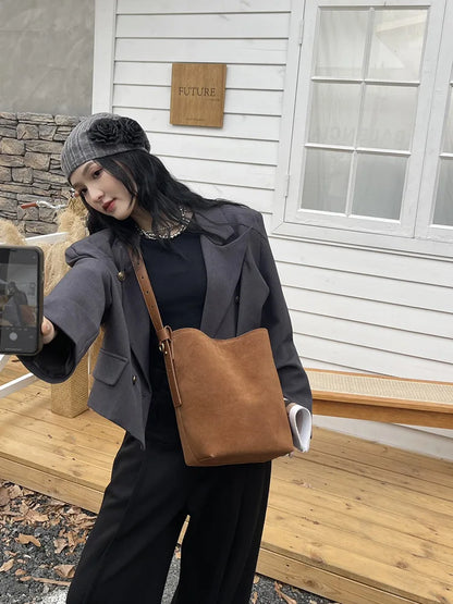 Divers sacs de luxe en cuir véritable, sac à main à la mode pour femmes, panier de légumes, sac seau Portable pour femmes avec serrure