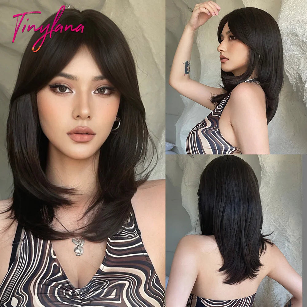 Perruques synthétiques blondes marron clair avec frange pour femmes, perruques Bob courtes droites quotidiennes, faux cheveux Cosplay Halloween résistantes à la chaleur