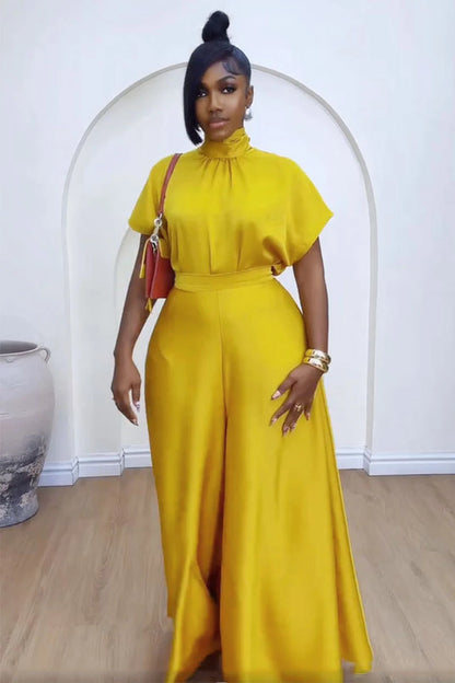 Haut à lacets en satin doux et pantalon à jambes larges pour femmes, ensemble assressenti, tenue, mode africaine, nouveau, 2 pièces, 2024