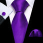 Barry.Wang violet lilas lavande soie hommes cravate mouchoir bouton de manchette ensemble Jacquard cravate florale pour homme mariage fête d'affaires