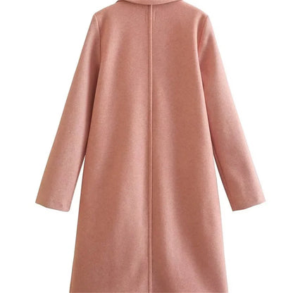 UNIZERA2023-Manteau mi-long pour femme, col trempé, col rabattable, manteau Open Smile, polyvalent, nouveau, automne et hiver