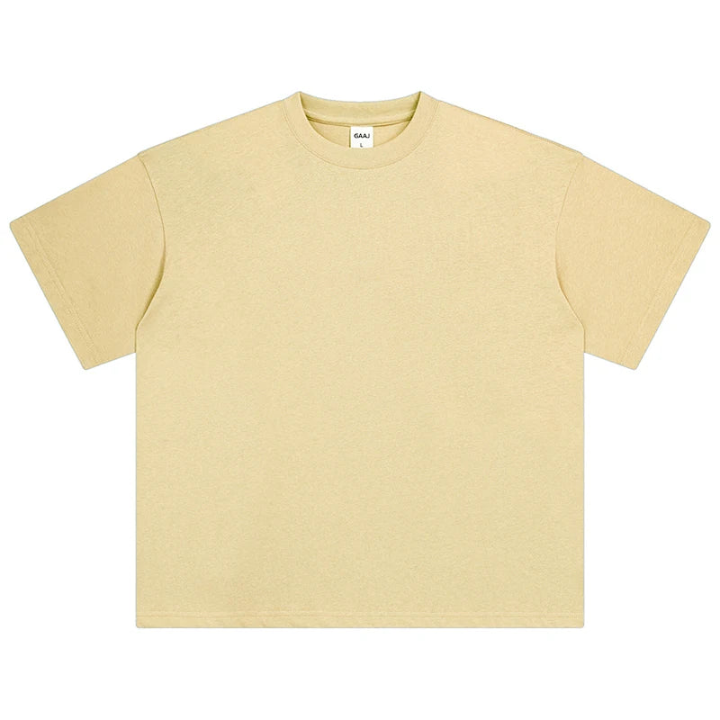 100 T shirt en coton lourd pour hommes et femmes, Tops à manches courtes, Tee shirts solides et surdimensionnés, vêtements de qualité 6.8oz 230gsm