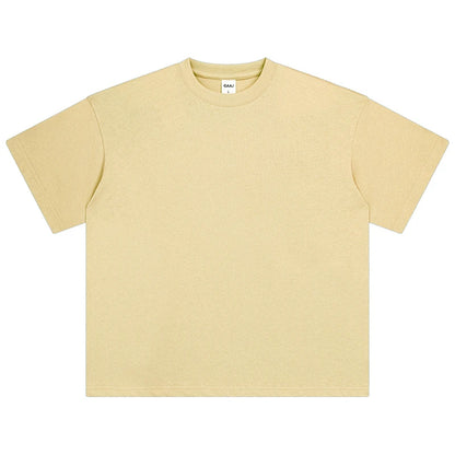 100 T shirt en coton lourd pour hommes et femmes, Tops à manches courtes, Tee shirts solides et surdimensionnés, vêtements de qualité 6.8oz 230gsm