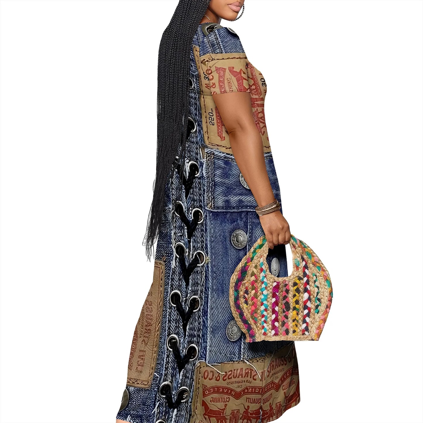 Robe longue décontractée pour femmes, tenue de plage à bretelles, avec poches, été