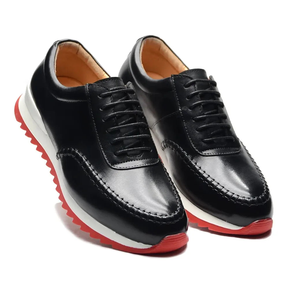 Baskets en cuir véritable naturel pour hommes, chaussures plates à lacets, élégantes, décontractées, qualité supérieure, luxe, mode automne, 03/fête, 2024