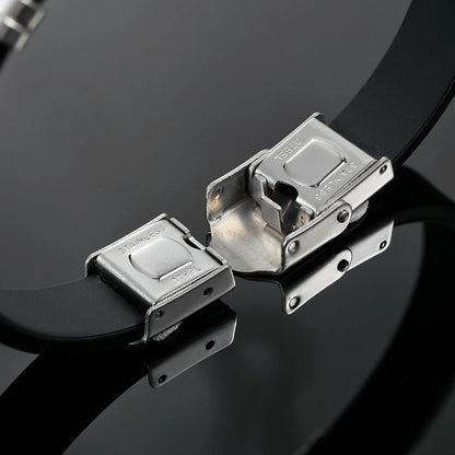 Bracelet symbole de poisson de jésus chrétien avec chaîne, manchette en acier inoxydable, en Silicone noir, bijoux d'été pour femmes et hommes