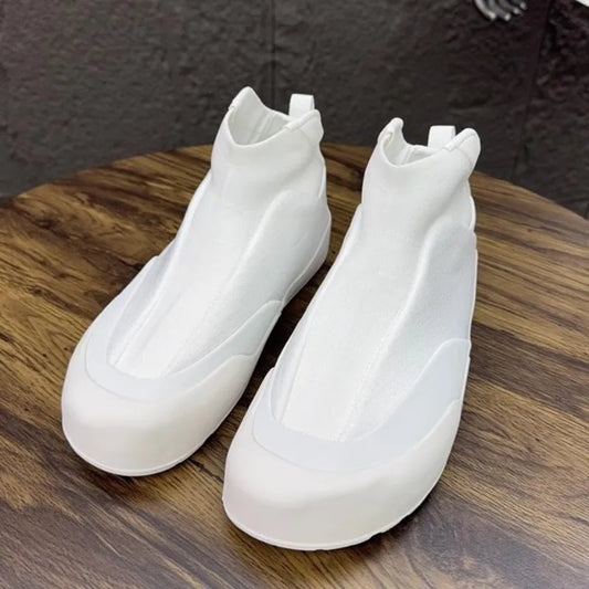 Hommes printemps mode extérieur chaussures de marche respirant confortable loisirs bout rond couleur unie sans lacet hommes chaussures en tissu décontracté