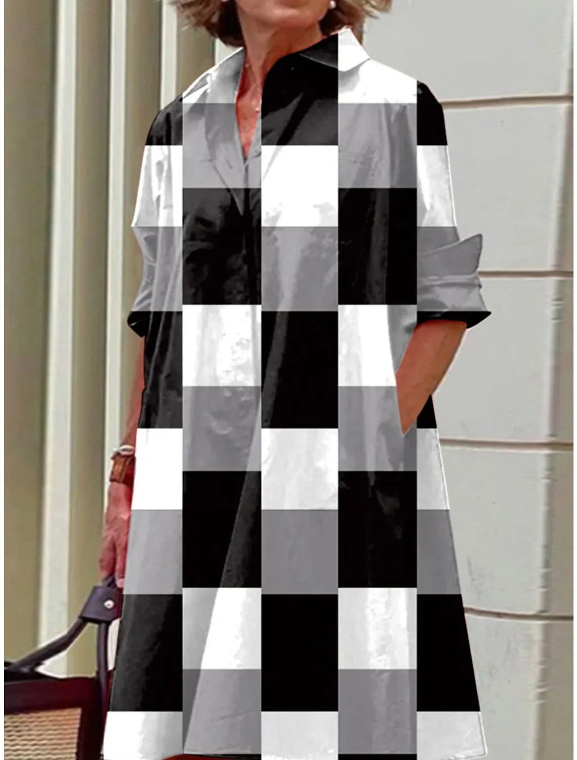 Mcdv-Robe chemise blanche longue pour femme, robe coréenne décontractée, robe rétro, cardigan asymétrique, taille moyenne, printemps et automne