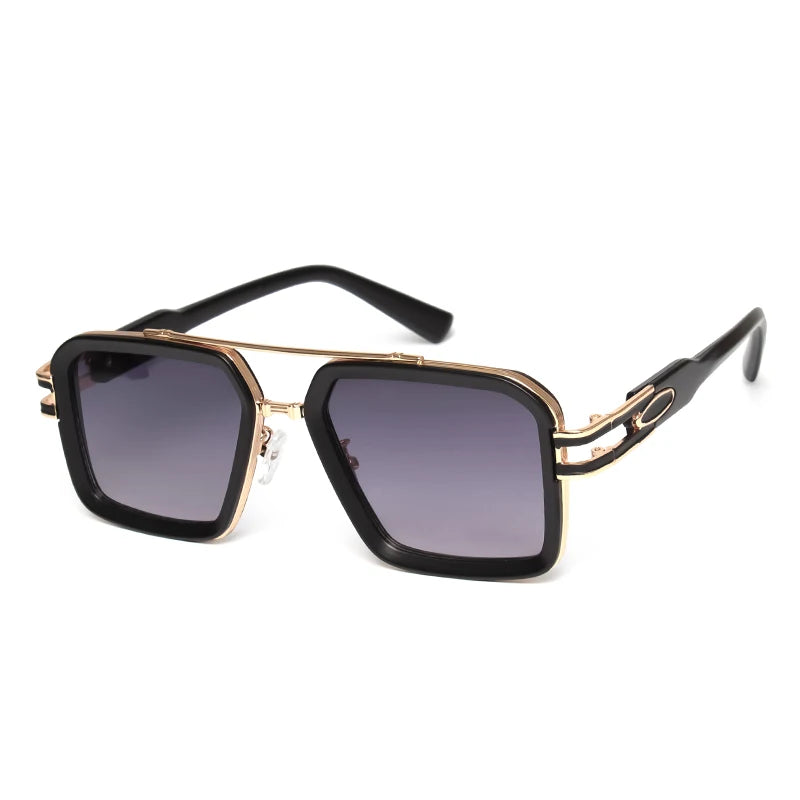 2025 Steam Punk lunettes De soleil rétro carré hommes femmes mode Double faisceau lunettes unisexe cadre en métal nuances à la mode Oculos De Sol