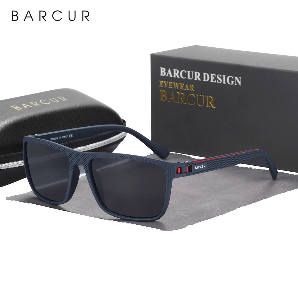 BARCUR Design-Lunettes de soleil polarisées TR90 pour homme et femme, accessoire de sport léger, protection UVAB