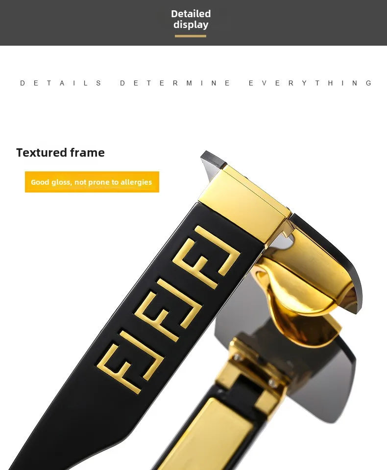 Lunettes de soleil sans monture, protection solaire pour hommes, sens avancé pour femmes, visage, petite photo, bord de coupe, miroir pare-soleil