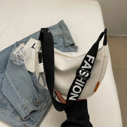 2024 nouvelle mode sac à bandoulière Simple large bandoulière conception unique sac à bandoulière Style Original trajet boulette femmes sac