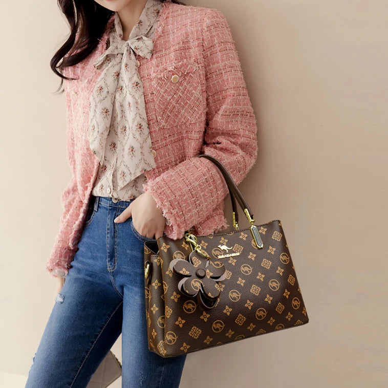 Sacs à poignée supérieure imprimés pour femmes, Sac à main en cuir de bonne qualité, Sac à bandoulière de luxe de styliste pour dames, Sac de banlieue