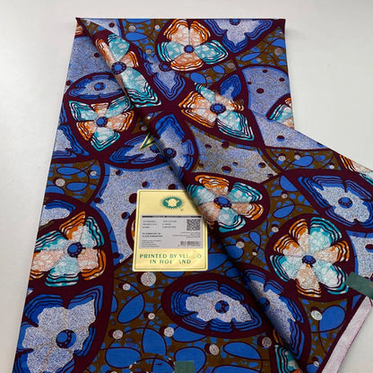 Tissu africain en cire de coton, très bonne qualité, nouvelle grande cire Ankara brillante Pagne, couleur grise, brillant doré, trucs Batik, 6 mètres