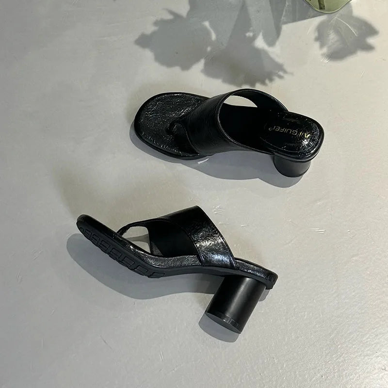 Chaussures rouges mode talons ronds dames pantoufles femmes tongs élégantes femmes pantoufles à talons sandales diapositives chaussures pompes