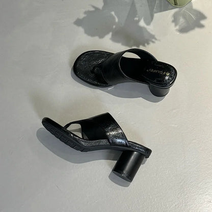 Chaussures rouges mode talons ronds dames pantoufles femmes tongs élégantes femmes pantoufles à talons sandales diapositives chaussures pompes