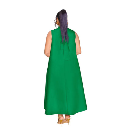 CM.YAYA femmes élégantes sans manches en vrac 3D fleur col rond robe 2025 été moulante rue africaine Midi Maxi robes longues robes