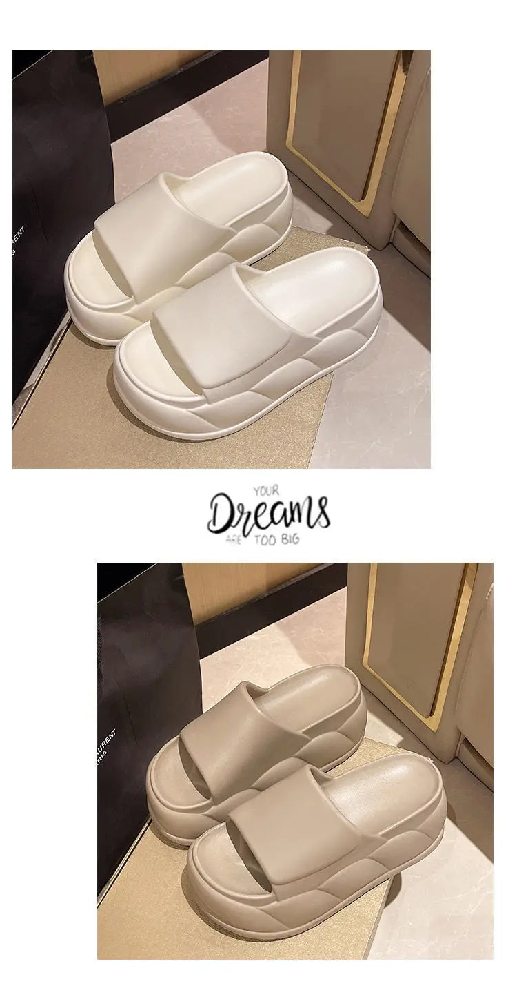 Sandales d'été à talons hauts de 7 cm pour femmes, mules à talons épais, tongs EVA, chaussures de maison, pantoufles à plateforme d'extérieur, nouvelle collection