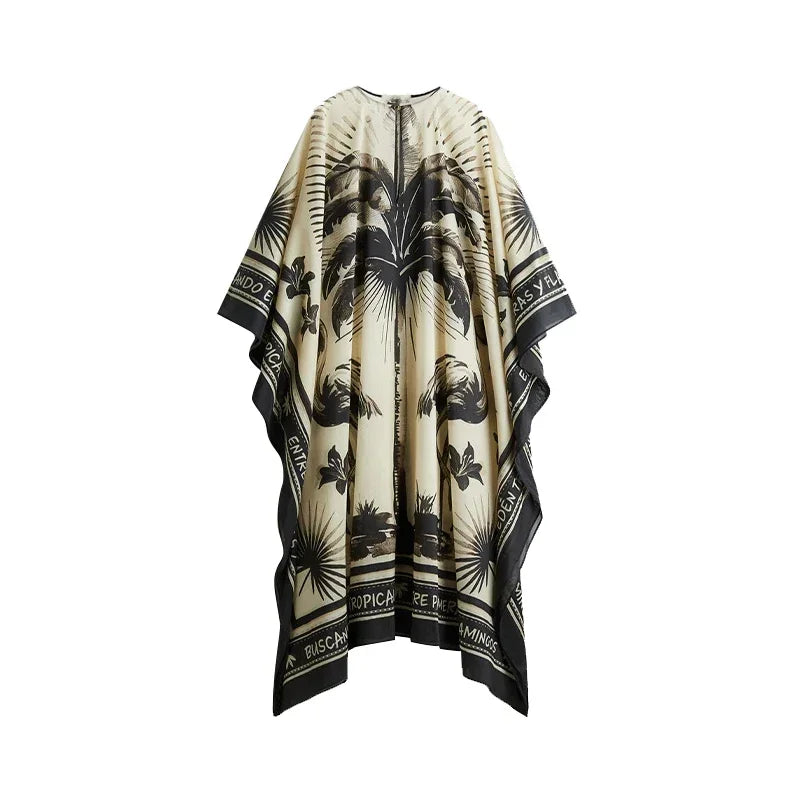 Robes longues plissées imprimées amples pour femmes, élégantes, col rond, manches longues, Robes de vacances, été, mode dubaï, 2025