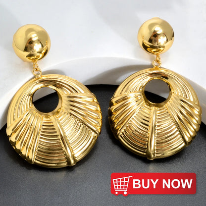 ZEADear – boucles d'oreilles ajourées couleur or 18 carats, en émail noir, gouttes d'huile, boucles d'oreilles, cadeaux de mariage du Nigeria et de l'afrique