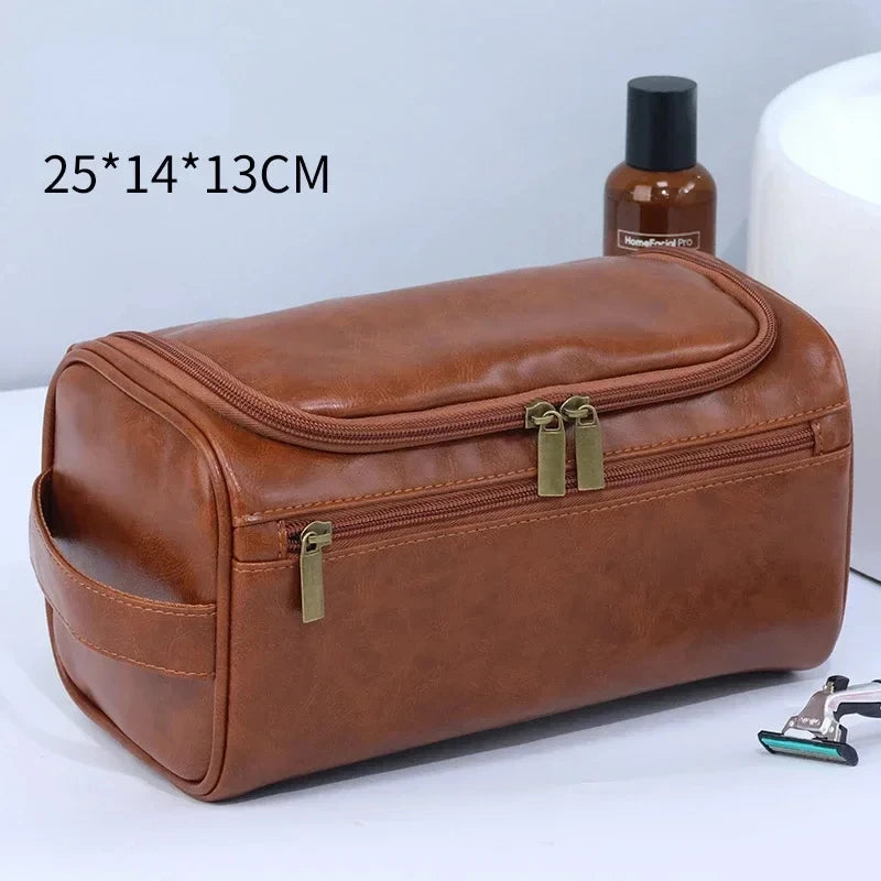 Trousse de toilette en cuir pour hommes et femmes, Kit Dopp, trousse de toilette suspendue pour hommes, trousse de toilette de voyage pour voyager, grand sac à cosmétiques pour T