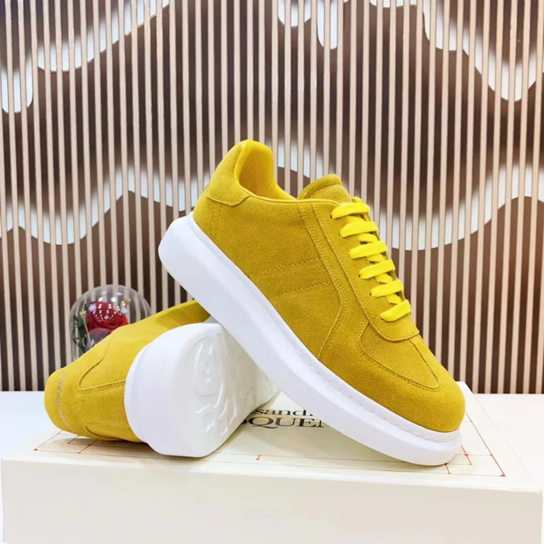 Baskets décontractées en cuir fabriquées à la main pour hommes, baskets à plateforme, mocassins plats originaux unisexes, chaussures pour hommes