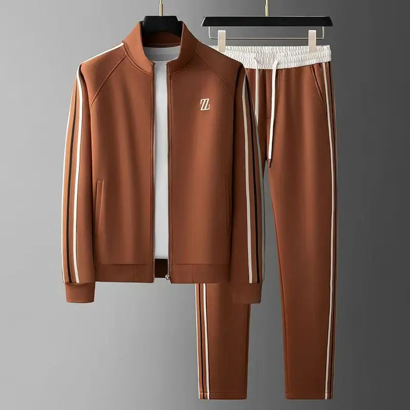Ensemble veste et pantalon de sport et de loisirs pour hommes, LOGO brodé, marque de fête de rue pour jeunes, mode printemps et automne, 2 pièces