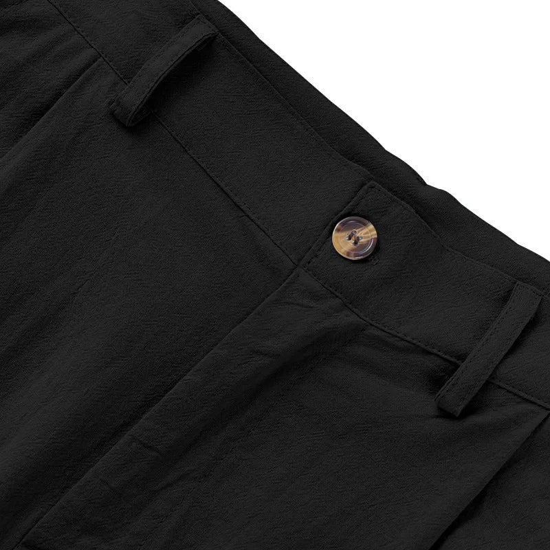 BERAKAH SUPRÊME – pantalon de costume décontracté en lin pour hommes, couleur unie, nouvelle mode, pantalon de plage à jambes larges, européen et américain