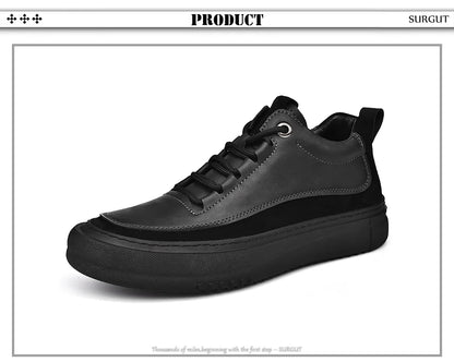 SURGUT-Chaussures décontractées en cuir de vachette pour hommes, coordonnantes, confortables, mode, épissage, semelle optique, automne, hiver, taille 38-44