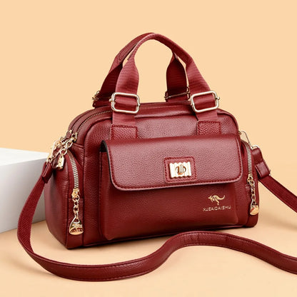 Sac à bandoulière en cuir PU de haute qualité pour femmes, fourre-tout, sacoche multi-poches pour les déplacements quotidiens