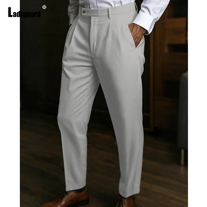 Pantalon de plage LInen pour hommes, avec poche sur pied, Style italien, Naples, décontracté, droit, couleur unie, longueur cheville, bas, nouveau, 2025