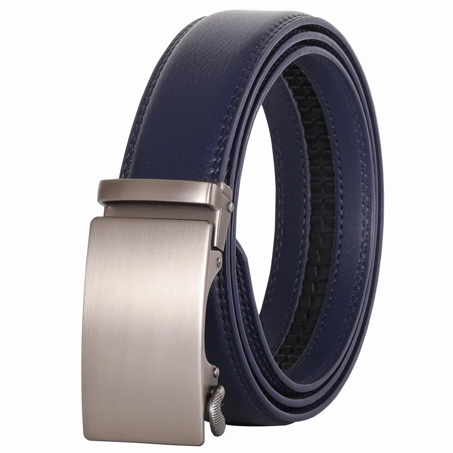 Plyesxale Ceinture en cuir marron hommes 2024 boucle automatique hommes Ceinture pour jean Style Vintage hommes ceintures de luxe Ceinture Homme B9